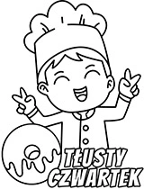 Happy boy fat thursday coloring page